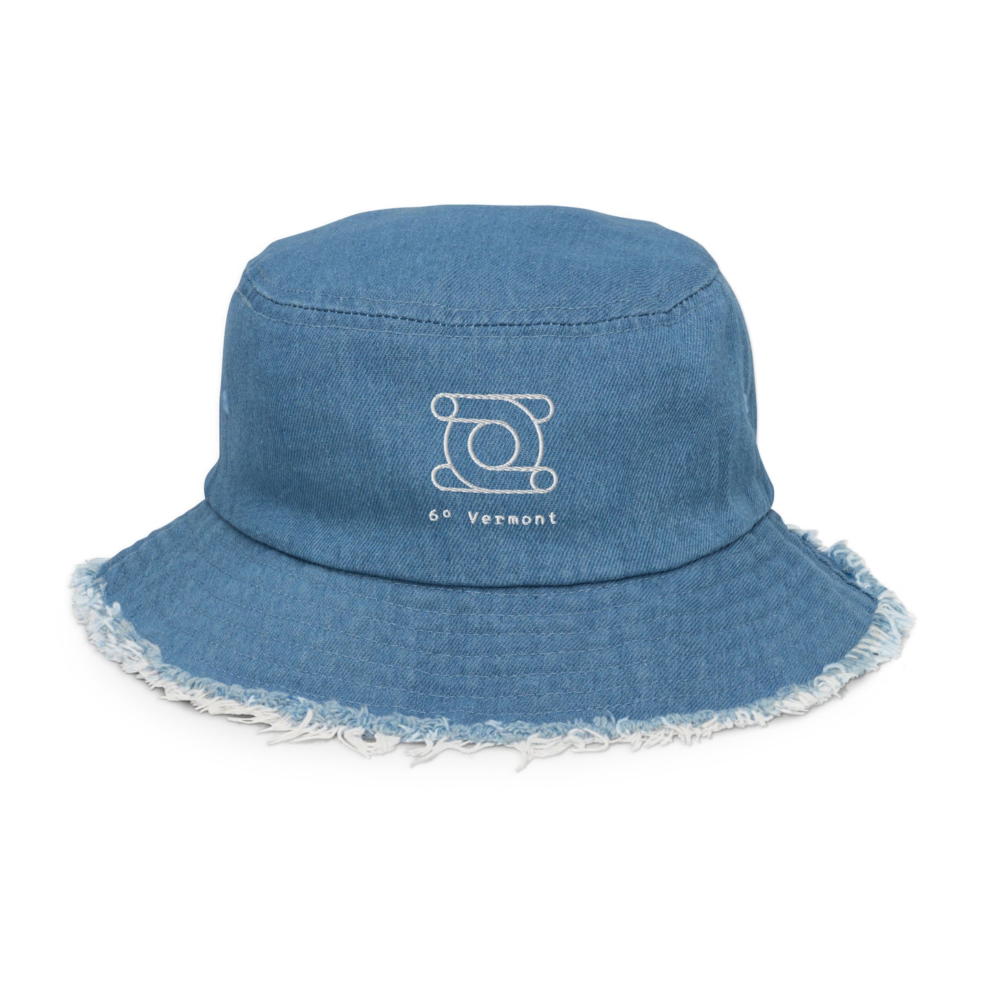 6° Vermont Distressed denim bucket hat