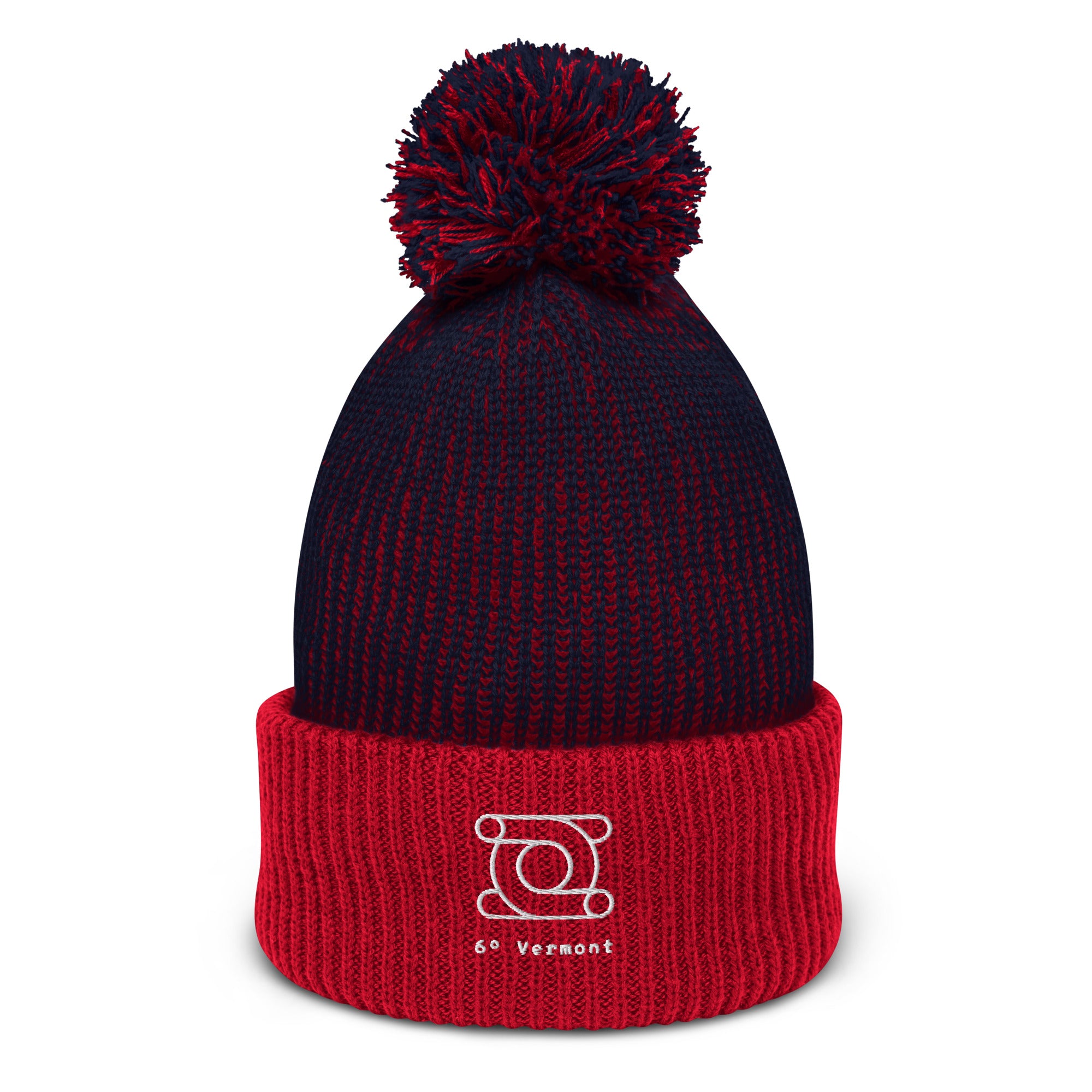 San Francisco City Name Rubber Patch Ribbed Winter Knit Pom Beanie  (Black/Red) at  Men's Clothing store